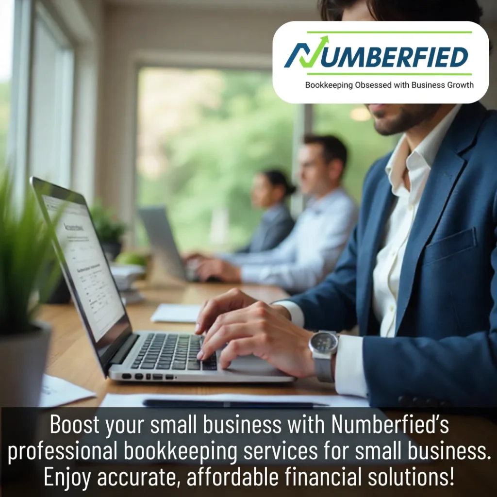 Accountant reviewing reports for professional bookkeeping services for small business.