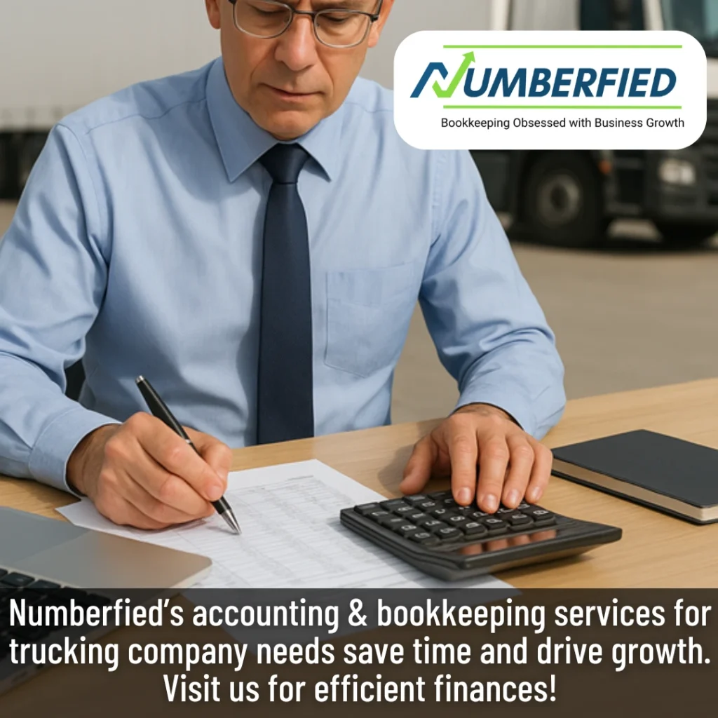 Numberfied’s accountant preparing reports for a client using Accounting & Bookkeeping Services for Trucking Company.