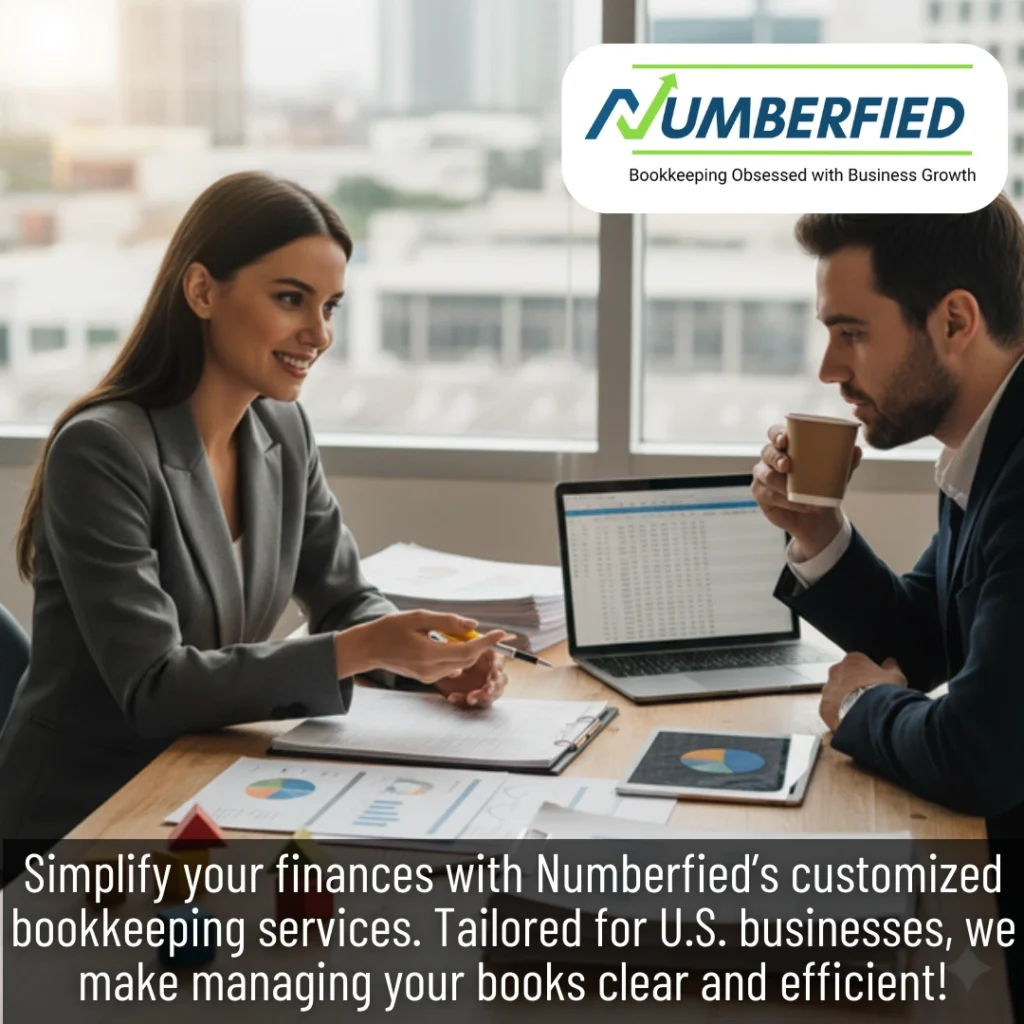 Numberfied's professional in conversation with a client for customized bookkeeping services.