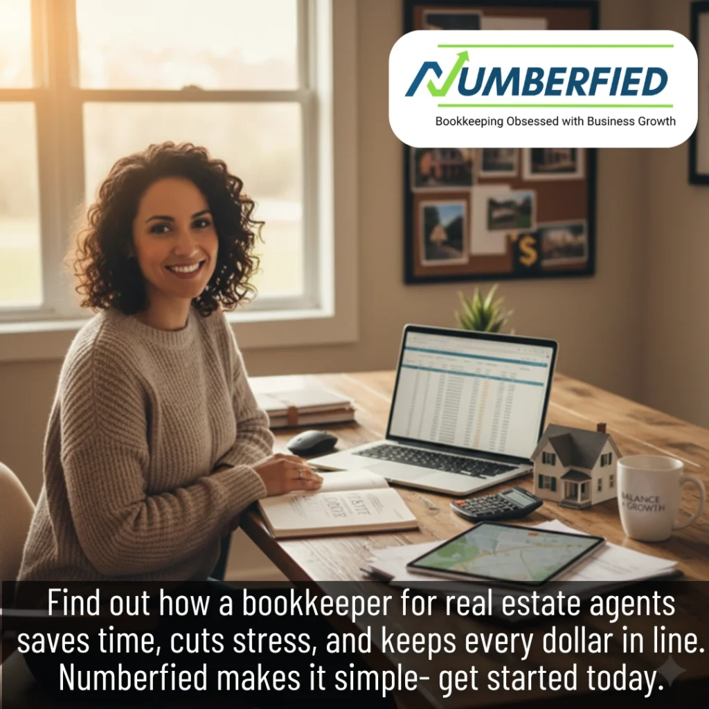 Our Bookkeeper for Real Estate Agents sitting on her desk