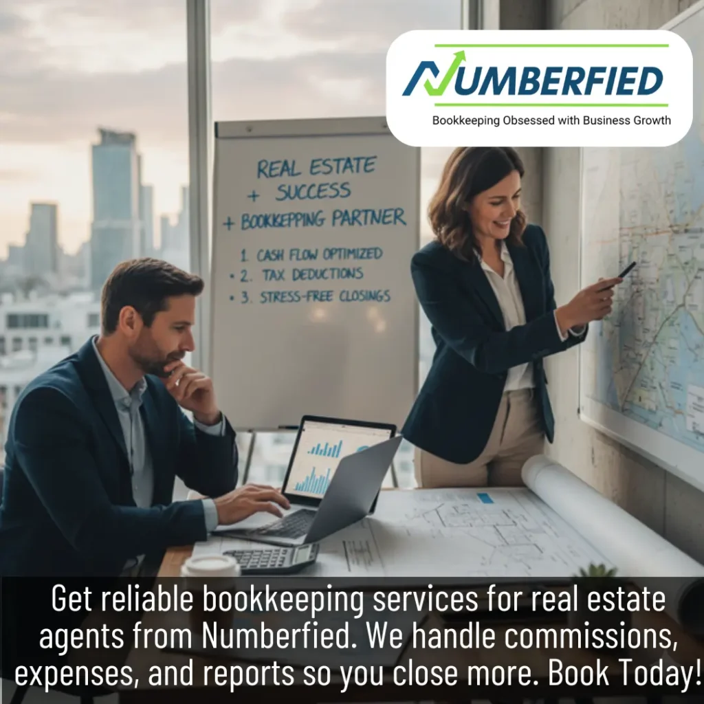 Financial expert discussing Bookkeeping Services for Real Estate Agents with client