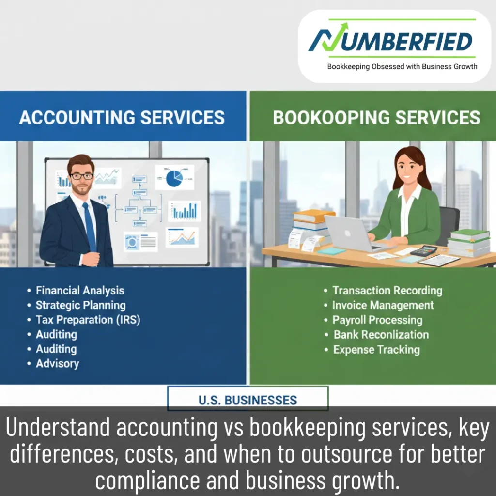 Accounting vs Bookkeeping Services Clear Comparison for U.S. Businesses