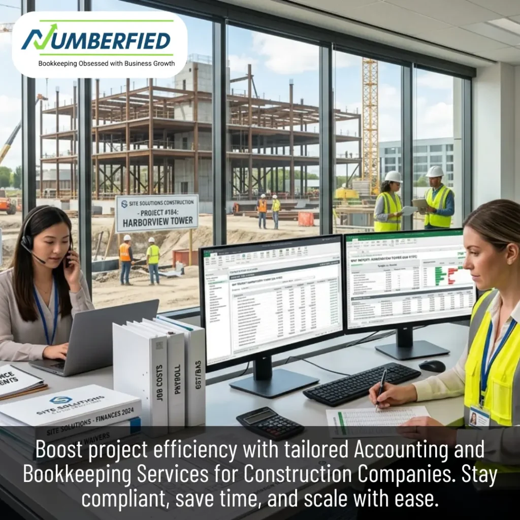 Accounting and bookkeeping services for construction companies