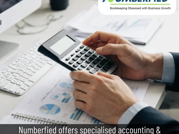 Numberfied's accountant working oh their desk, providing accounting & bookkeeping services for property realtors in USA