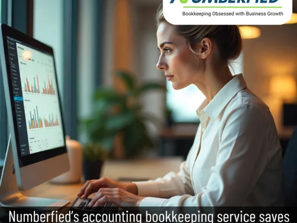 Accountant managing payroll data with accounting bookkeeping service tools for entrepreneurs.